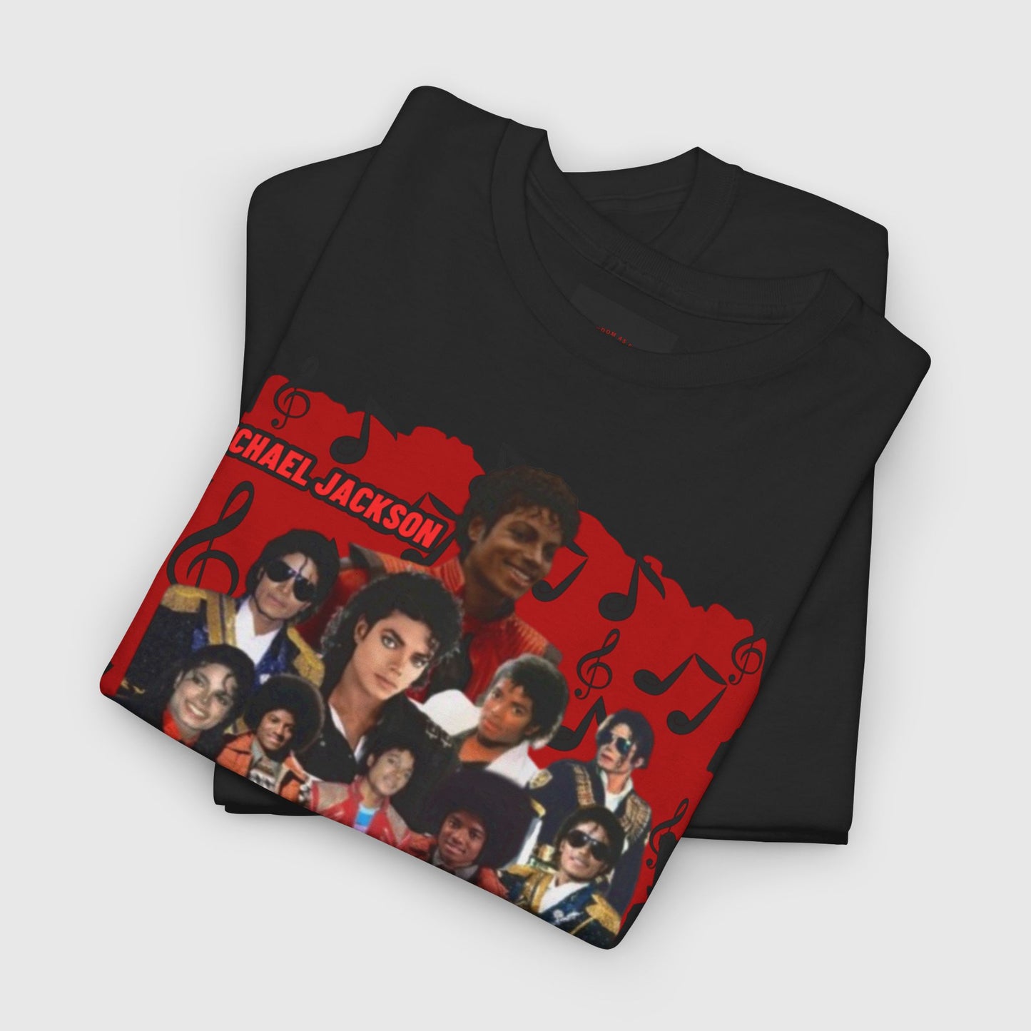 King of Pop Tribute Shirt Musical Background Unisex Heavy Cotton Tee