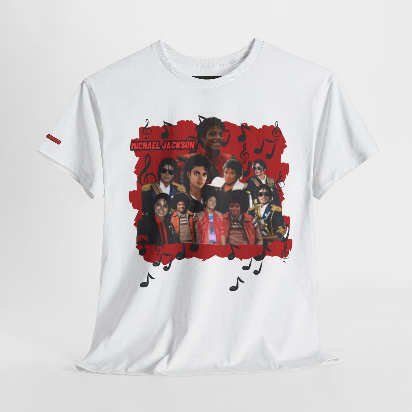 King of Pop Tribute Shirt Musical Background Unisex Heavy Cotton Tee