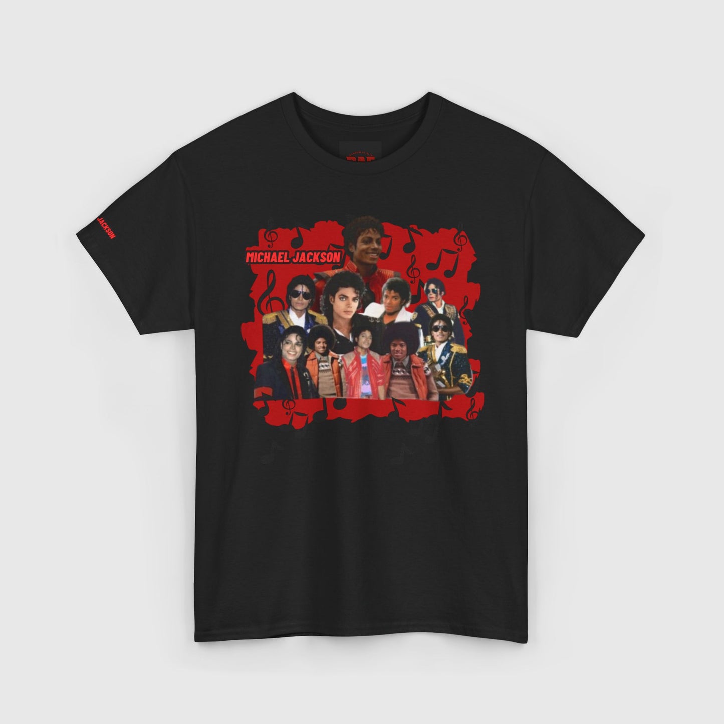 King of Pop Tribute Shirt Musical Background Unisex Heavy Cotton Tee