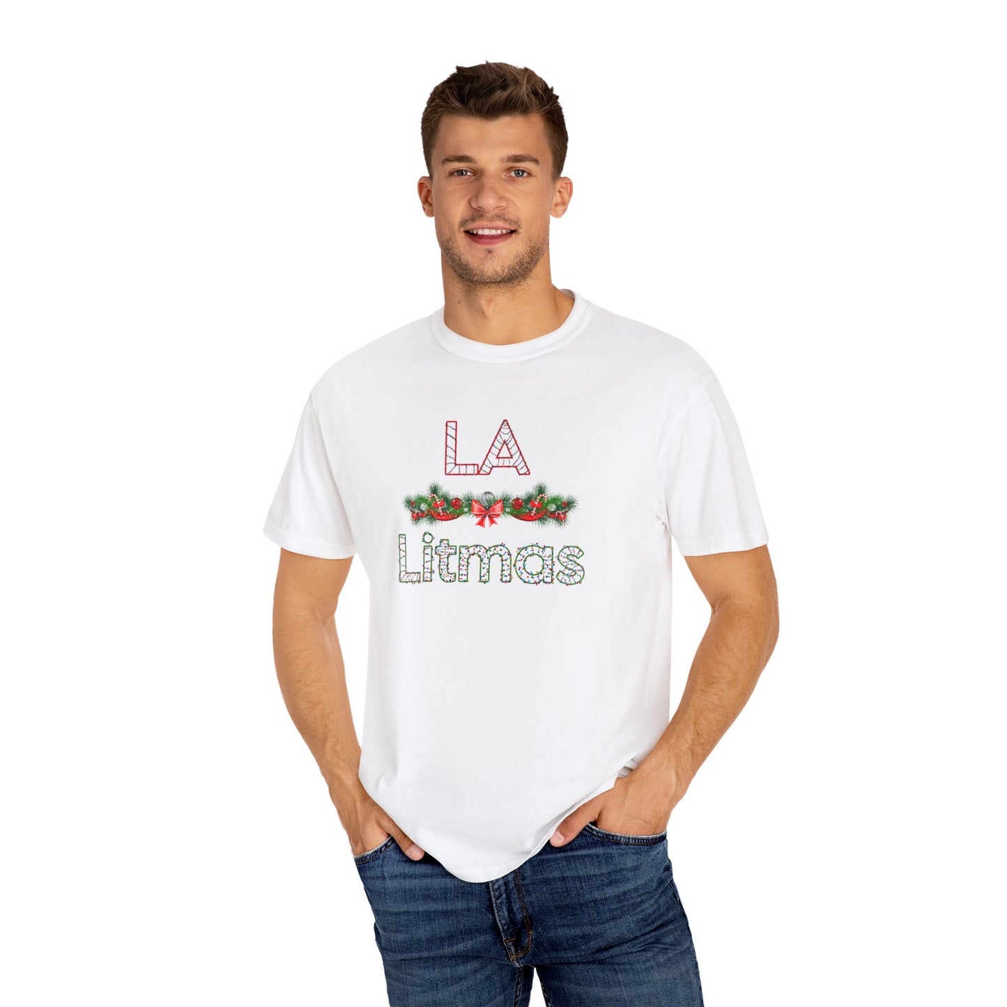 LA Litmas T-Shirt — Holiday Candy Cane Script Tee