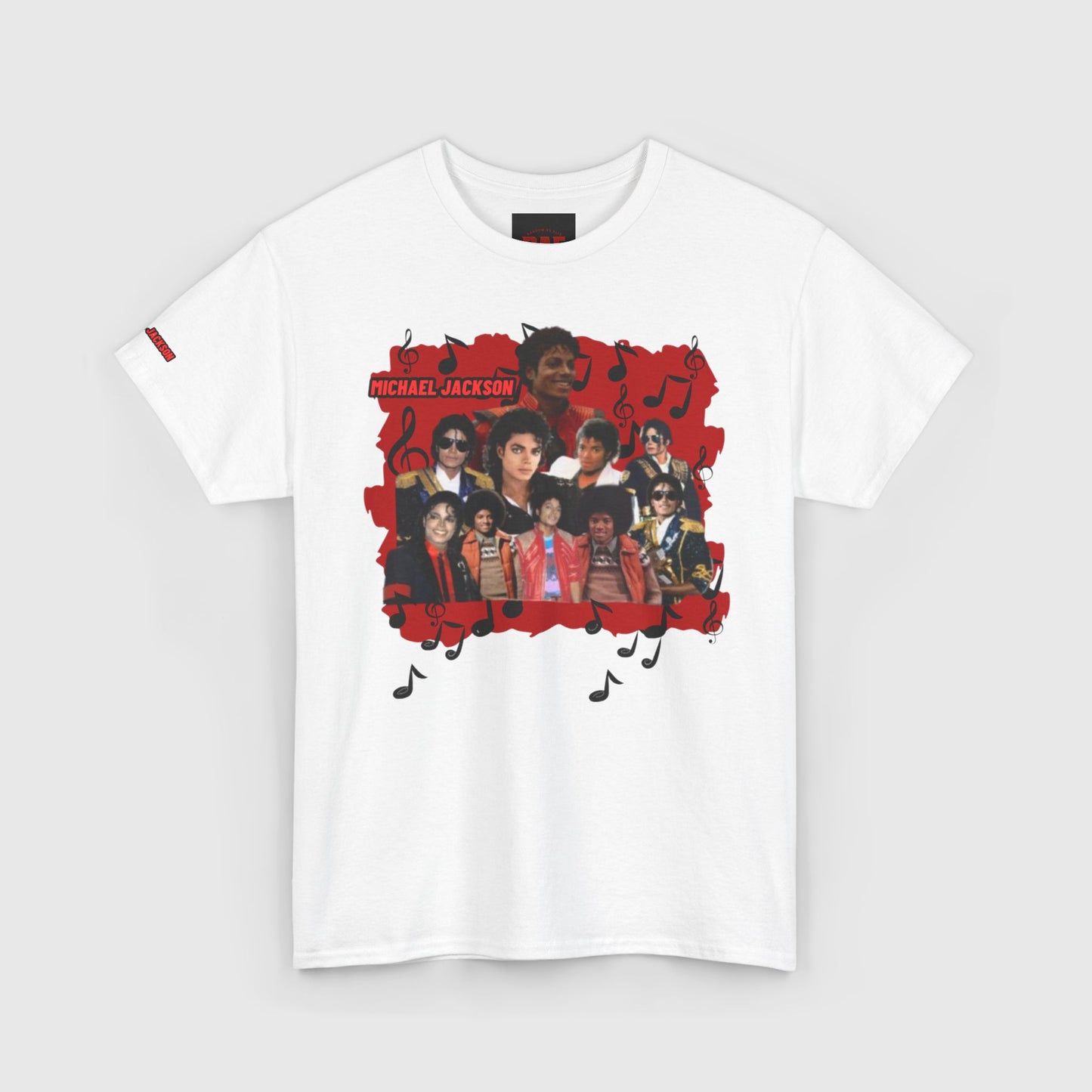King of Pop Tribute Shirt Musical Background Unisex Heavy Cotton Tee