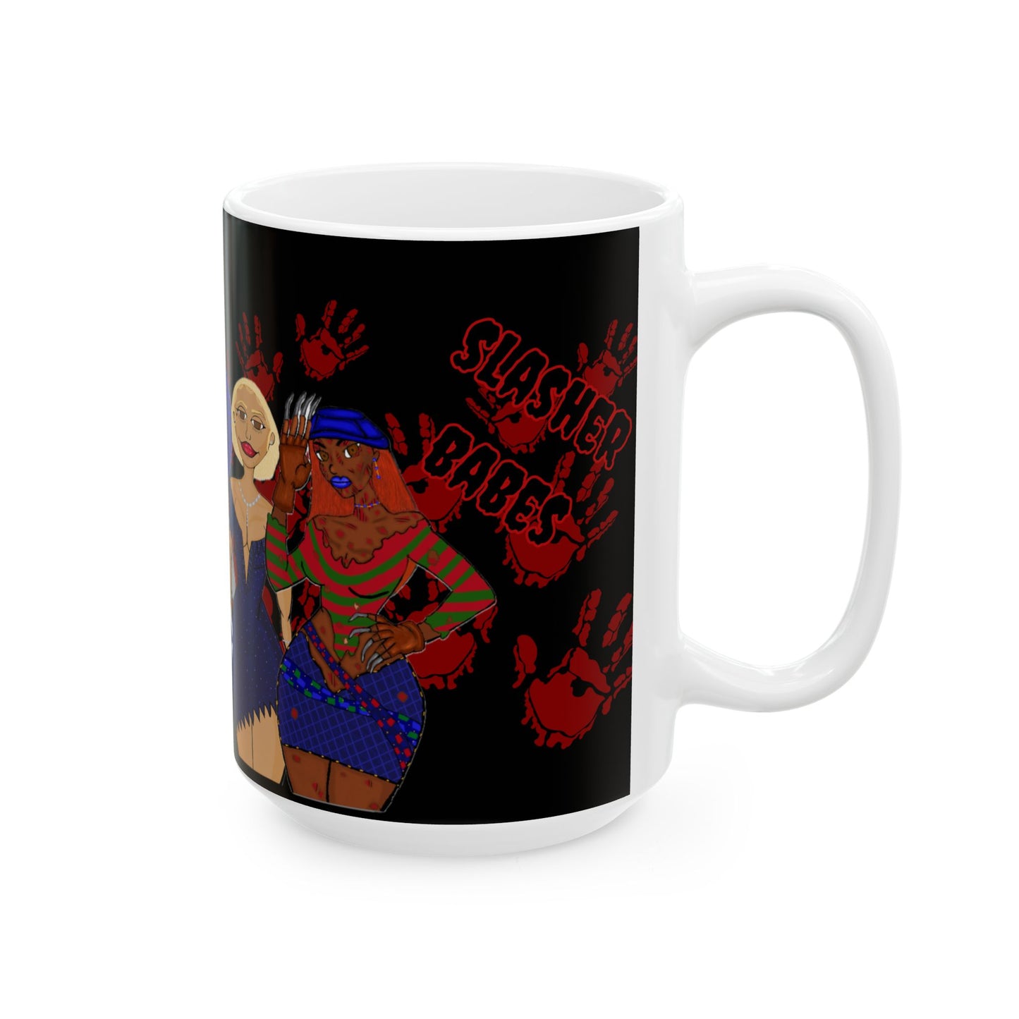 Mug: Slasher Babe Ceramic Mug (11oz, 15oz) for Cozy Winter