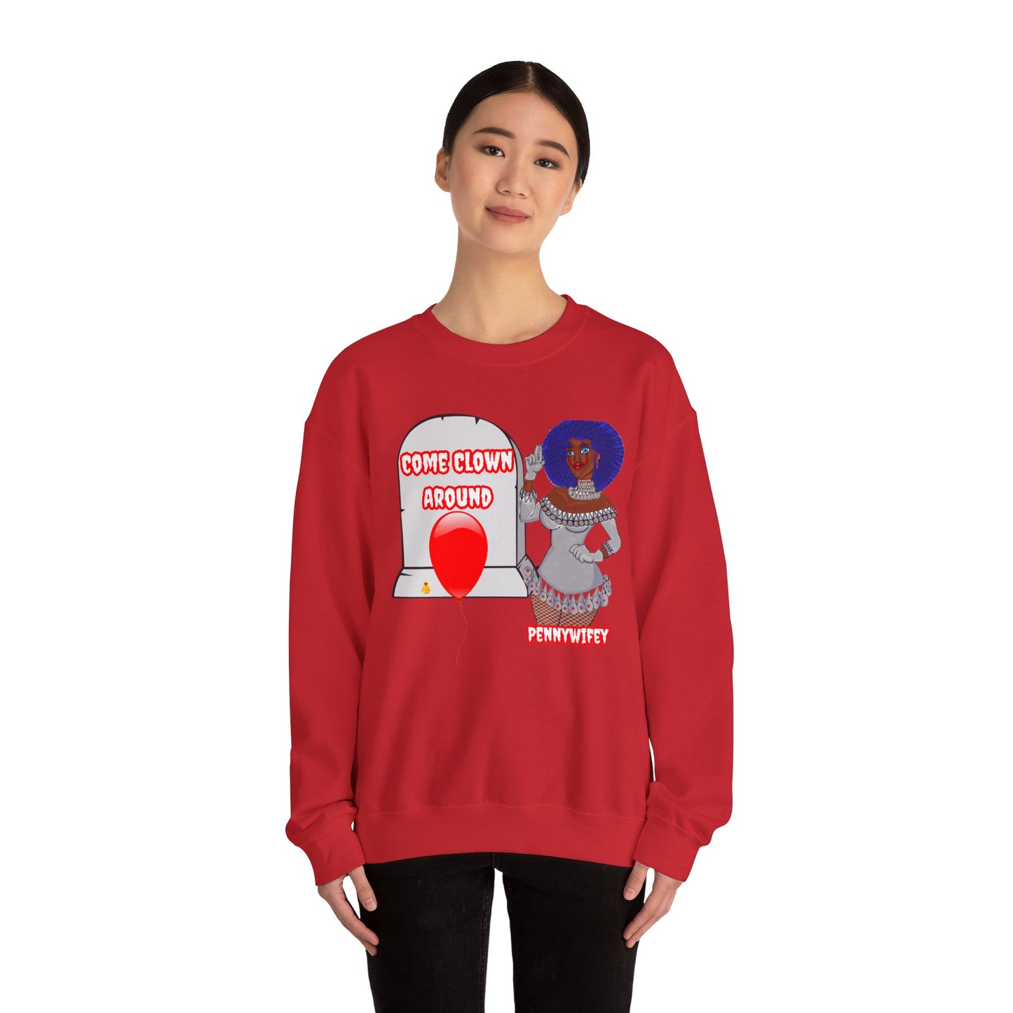Crewneck Sweatshirt Pennywise Women Pennywife Sexy and Scary Halloween Horror