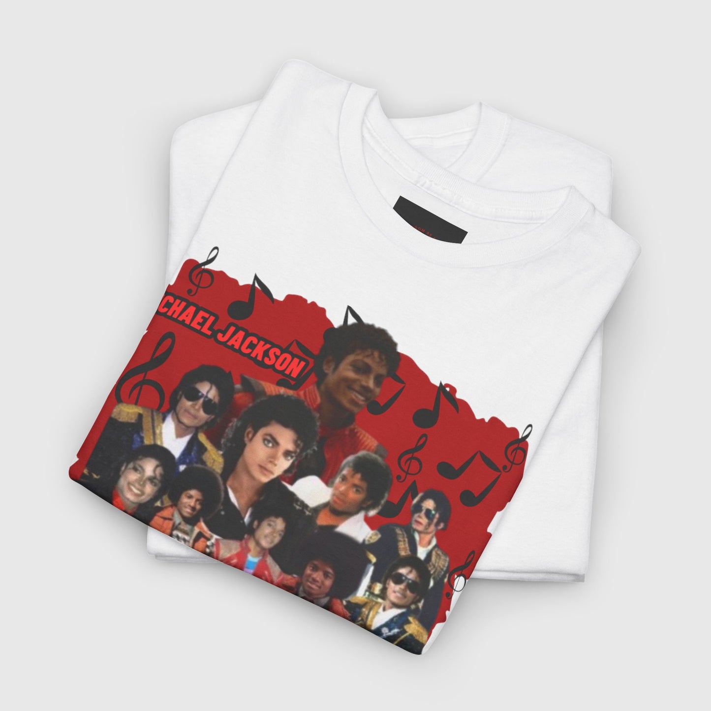 King of Pop Tribute Shirt Musical Background Unisex Heavy Cotton Tee