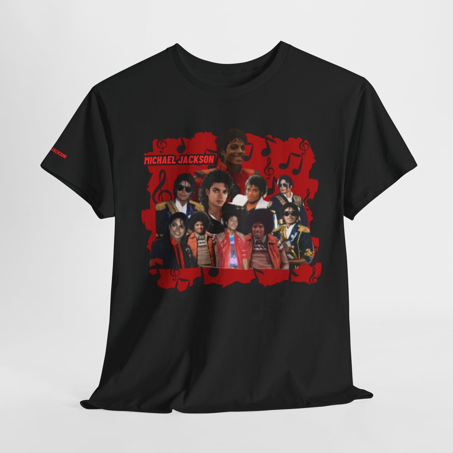 King of Pop Tribute Shirt Musical Background Unisex Heavy Cotton Tee