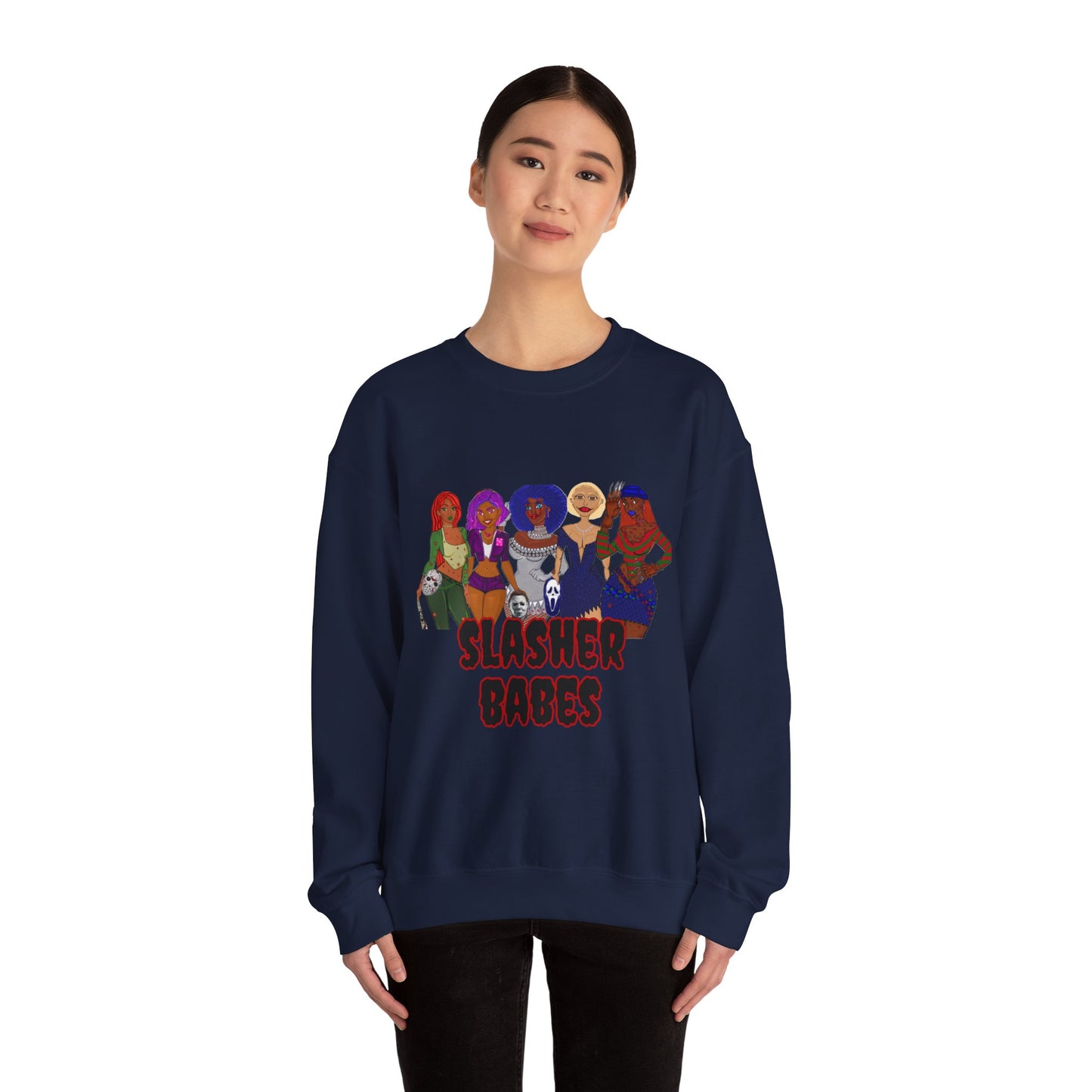 Halloween Slasher Babes Crewneck Sweatshirt