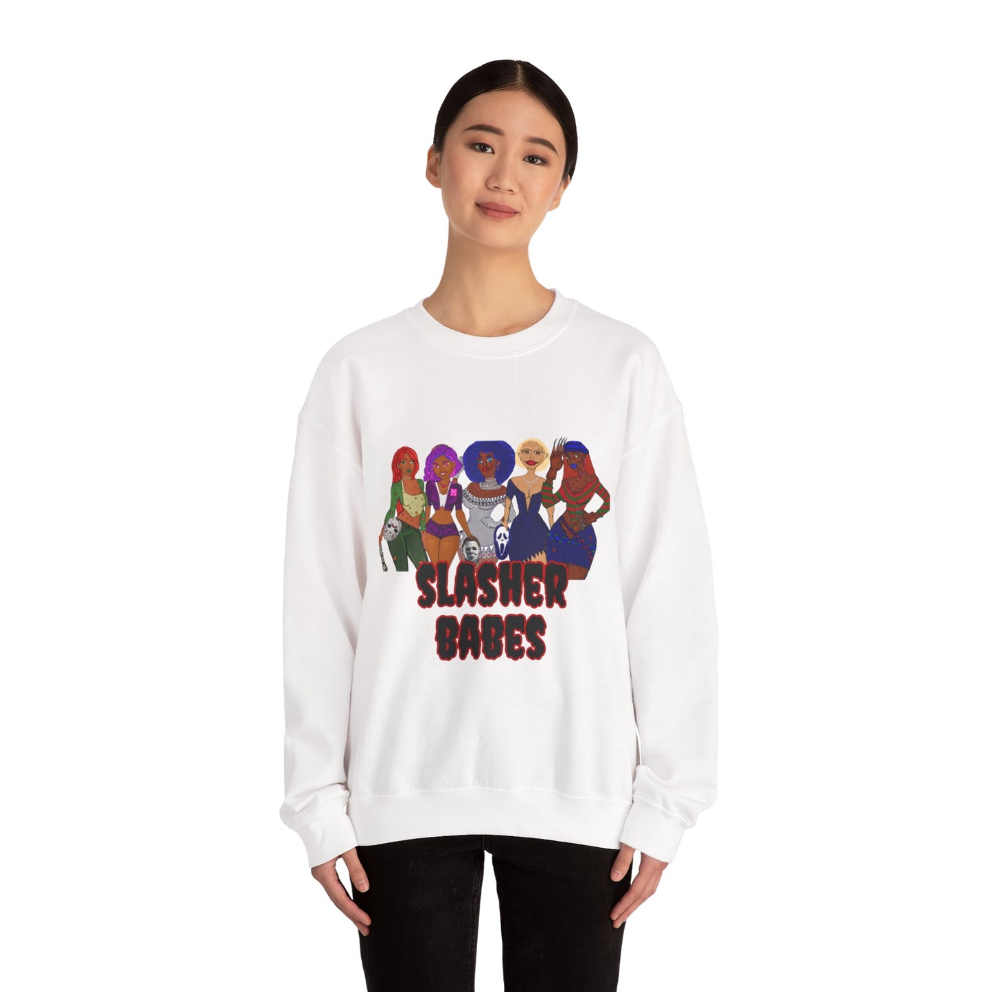 Halloween Slasher Babes Crewneck Sweatshirt
