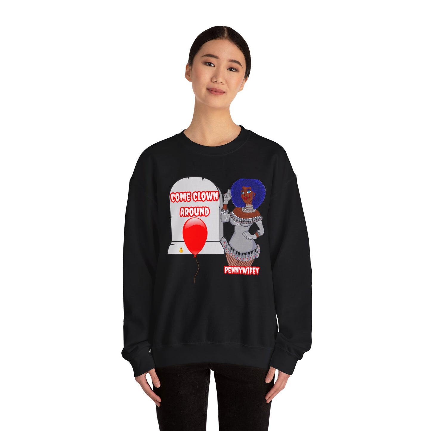 Crewneck Sweatshirt Pennywise Women Pennywife Sexy and Scary Halloween Horror