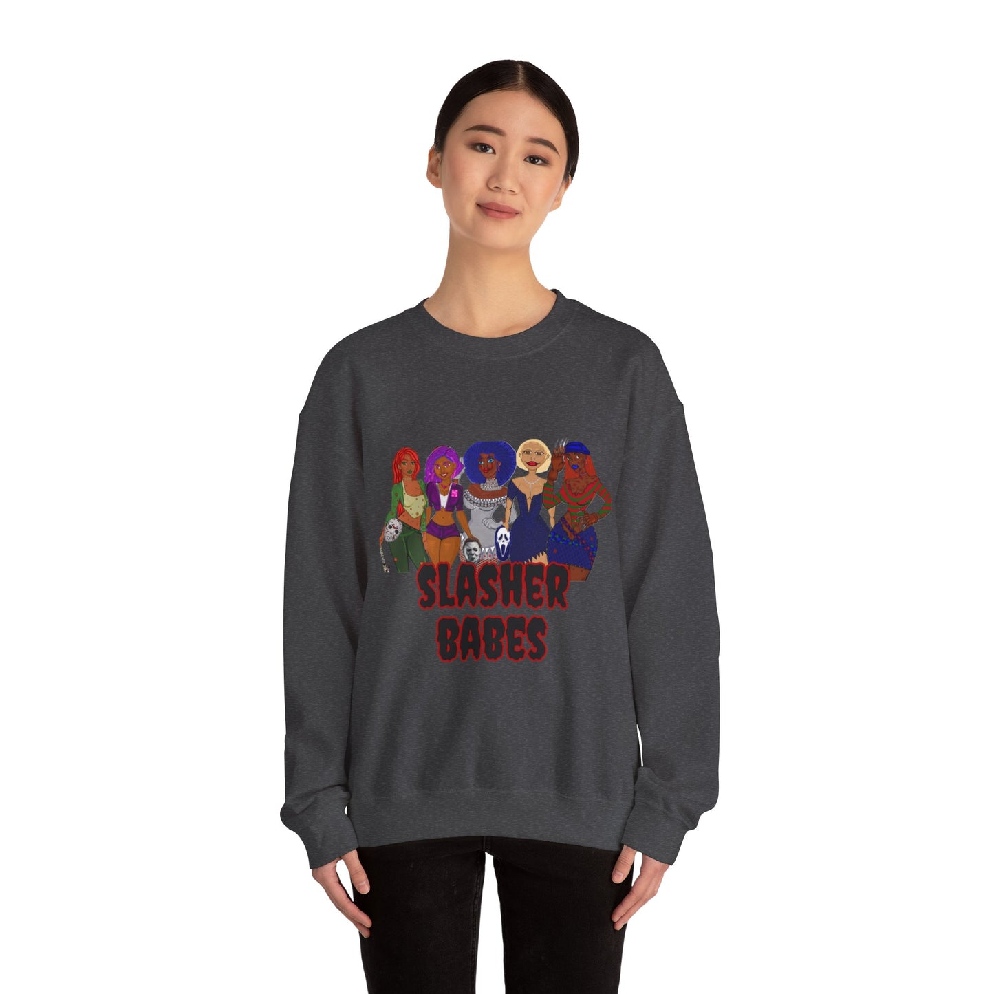 Halloween Slasher Babes Crewneck Sweatshirt