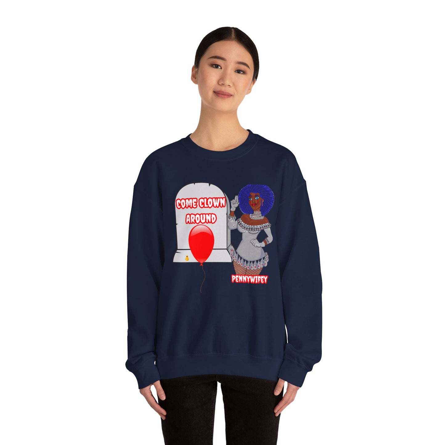 Crewneck Sweatshirt Pennywise Women Pennywife Sexy and Scary Halloween Horror