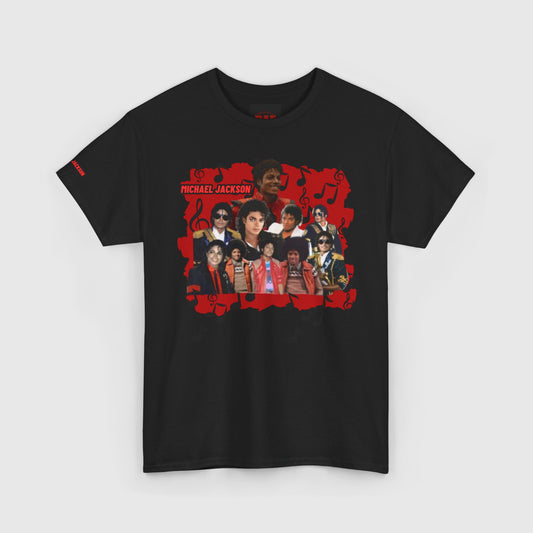 King of Pop Tribute Shirt Musical Background Unisex Heavy Cotton Tee
