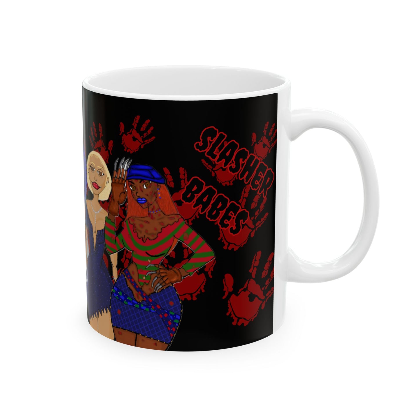 Mug: Slasher Babe Ceramic Mug (11oz, 15oz) for Cozy Winter