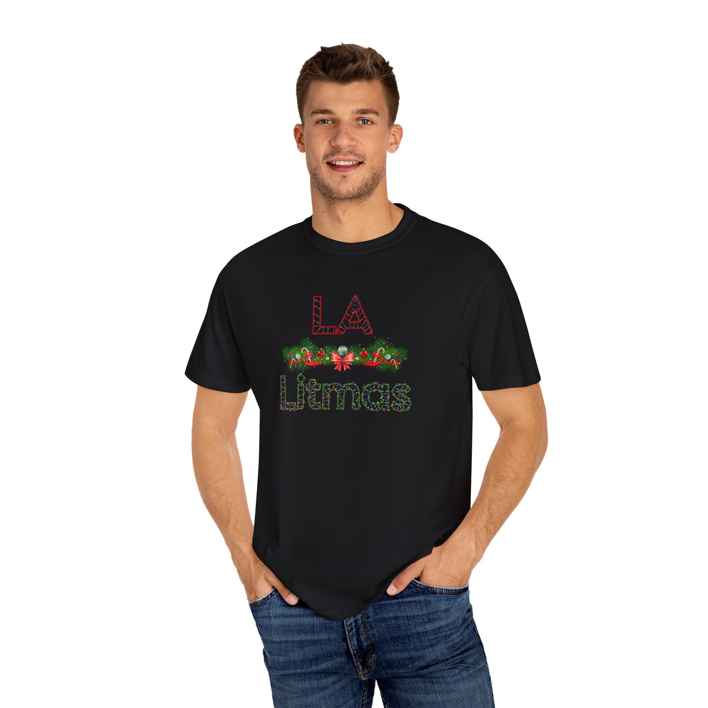 LA Litmas T-Shirt — Holiday Candy Cane Script Tee