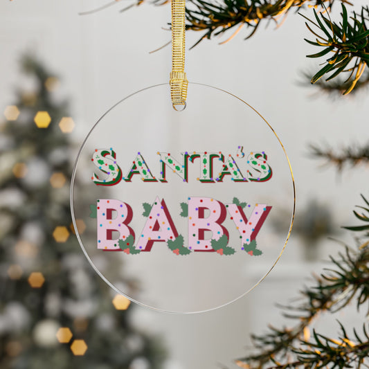 Santa’s Baby Acrylic Ornament — Cute Holiday Tree Decoration
