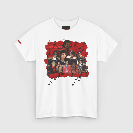 King of Pop Tribute Shirt Musical Background Unisex Heavy Cotton Tee