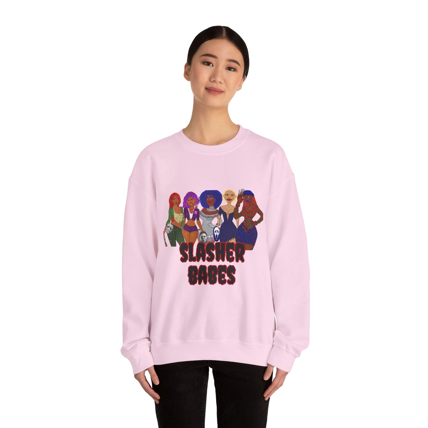 Halloween Slasher Babes Crewneck Sweatshirt