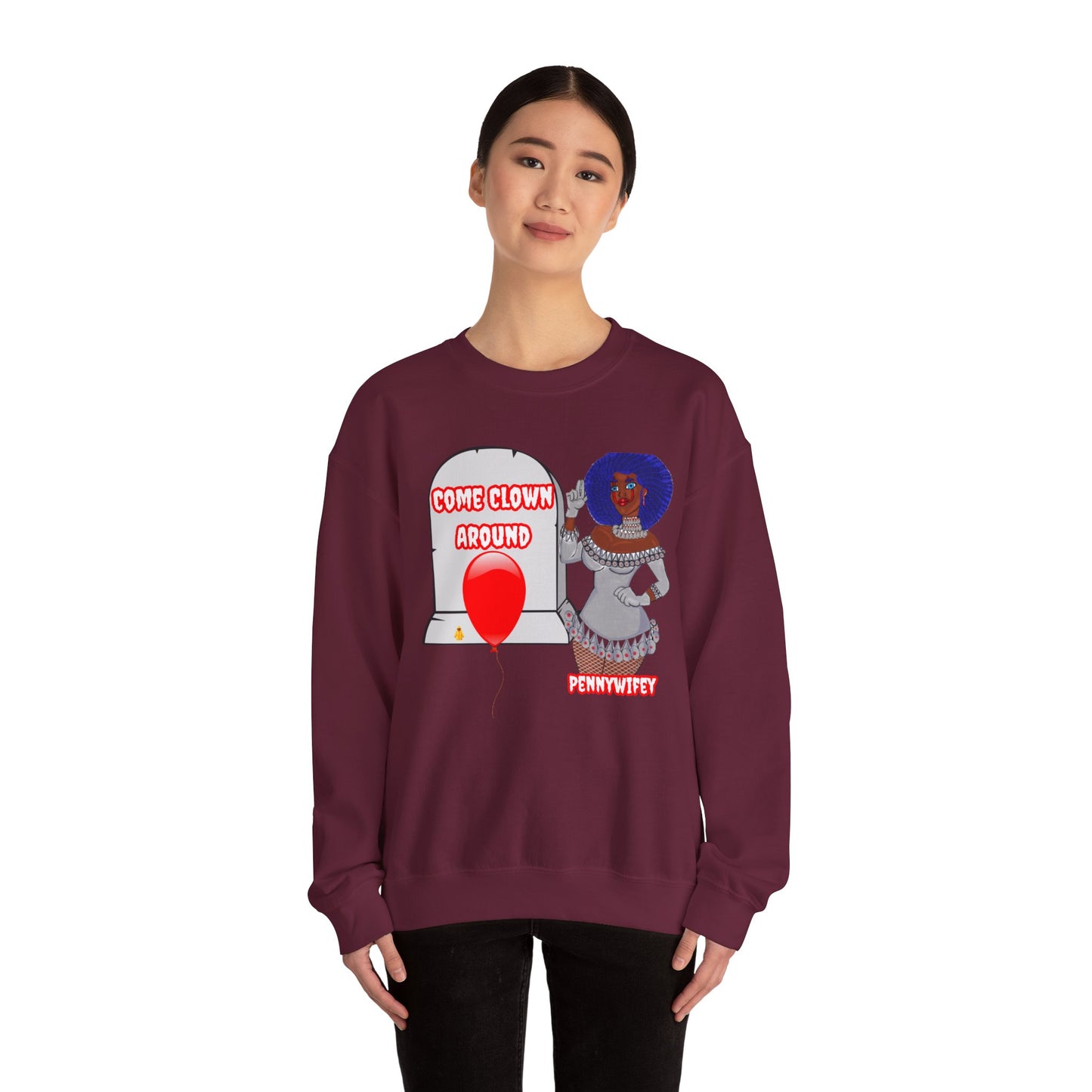 Crewneck Sweatshirt Pennywise Women Pennywife Sexy and Scary Halloween Horror