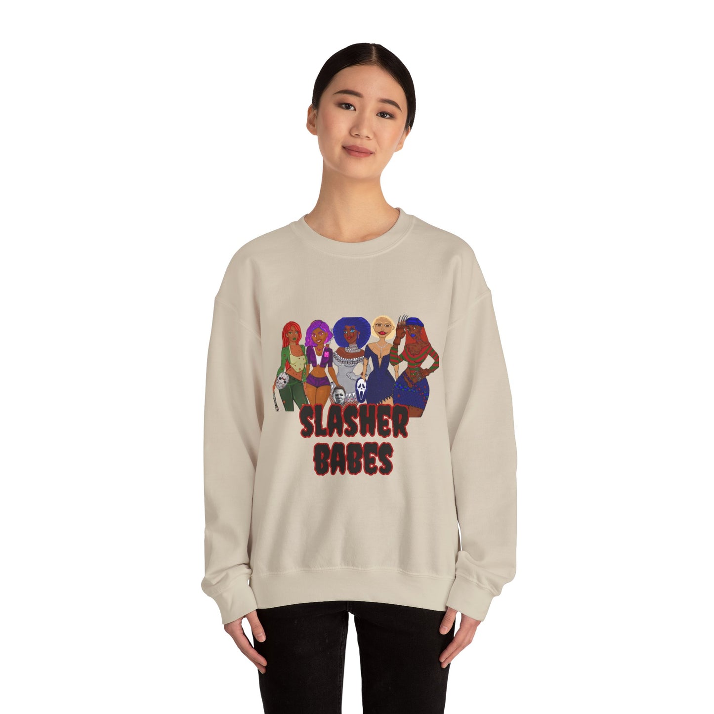 Halloween Slasher Babes Crewneck Sweatshirt
