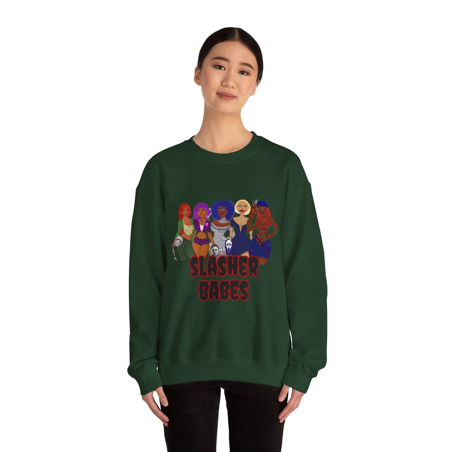 Halloween Slasher Babes Crewneck Sweatshirt