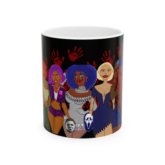 Mug: Slasher Babe Ceramic Mug (11oz, 15oz) for Cozy Winter