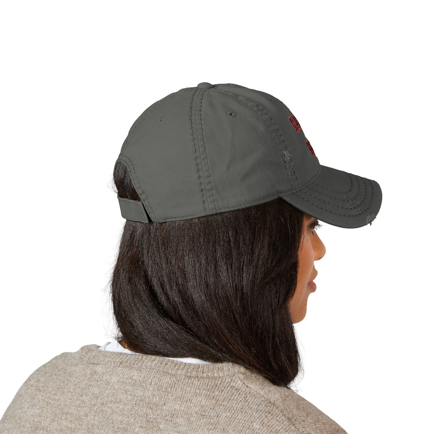 Distressed Embroidered Dad Hat - Slasher Babes Cap, Casual Summer Accessory, Gift for Horror Fans, Streetwear Style